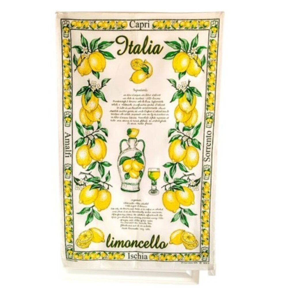 Limoncello Recipe Italian Cotton Tea Towel